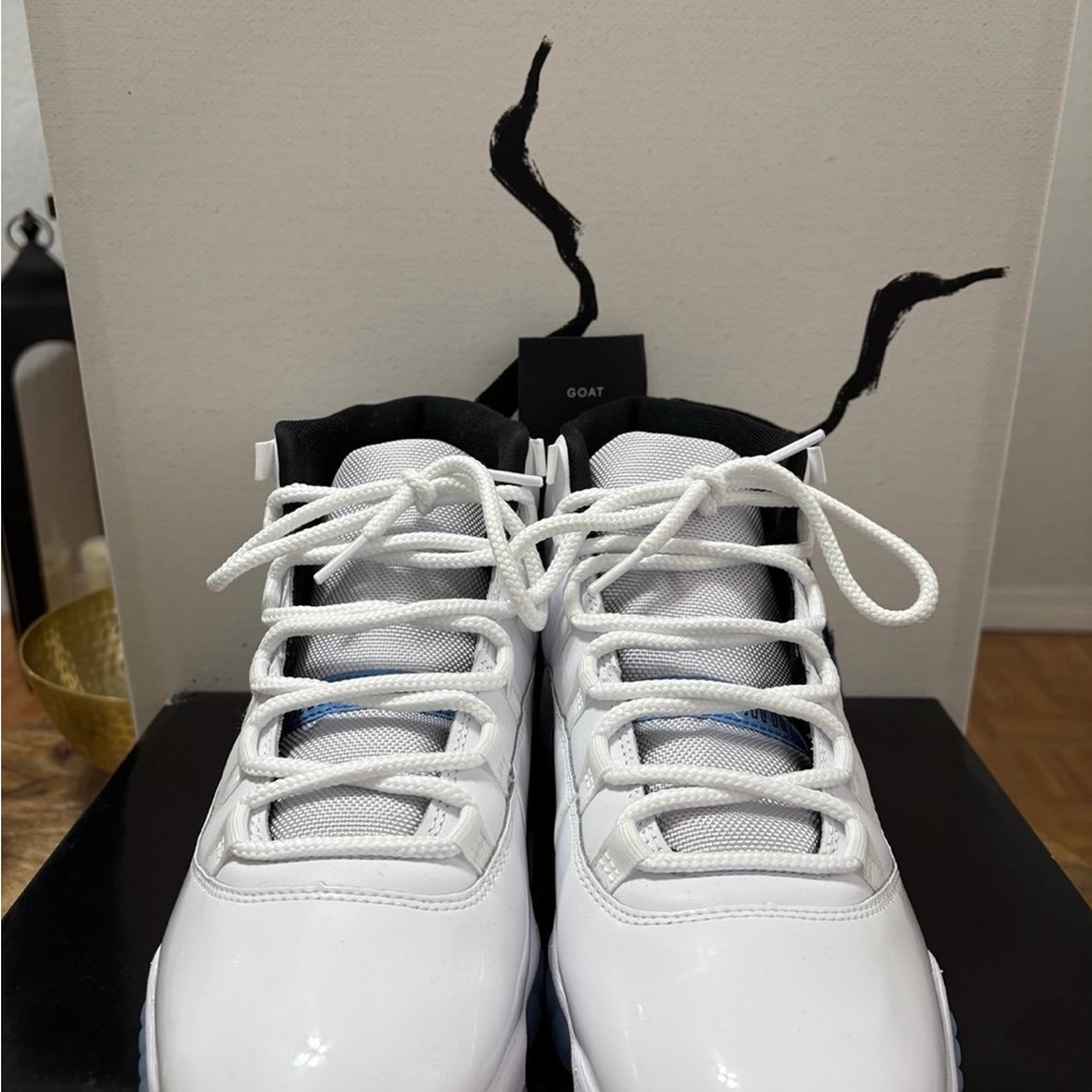 Jordan 11 White,Black and light blue Athletic Shoes men’s size 10